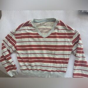 Free People 100% Cotton V Neck Sweatshirt